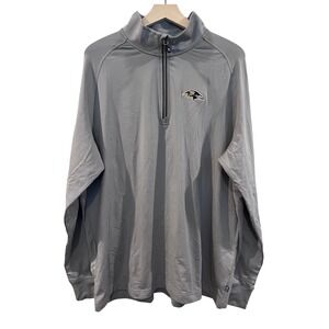 Cutter & Buck Baltimore Ravens Quarter Zip Pullover Men's XL Gray Adapt Eco Knit